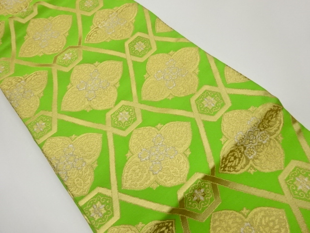 JAPANESE NAGOYA OBI / WOVEN ABSTRACT KIKKO PATTERN